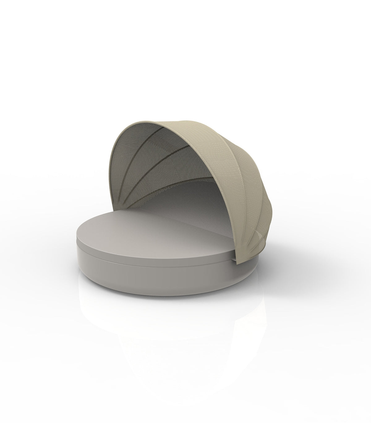 Canape Convertible d Exterieur pour Hotel Lounge Taupe Laque avec Parasol et Dossier Ajustable