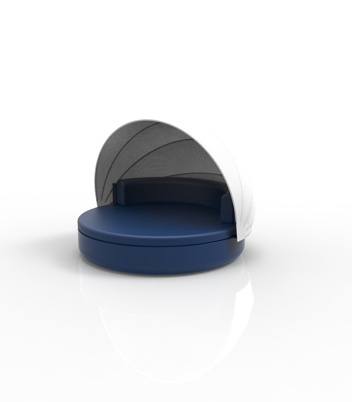 Lit de Jardin Large pour Terrasse Couleur Bleu avec Toit Ouvrant et Support Dos