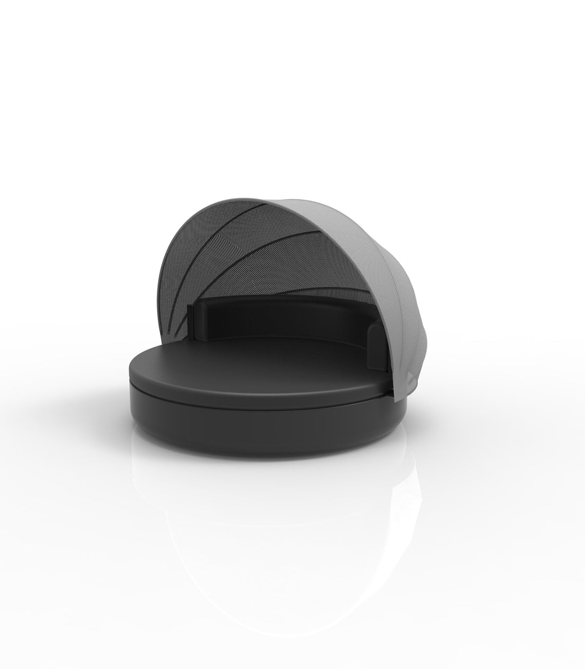 Lit Exterieur Oversize Anthracite avec Capote et Appui-Dos