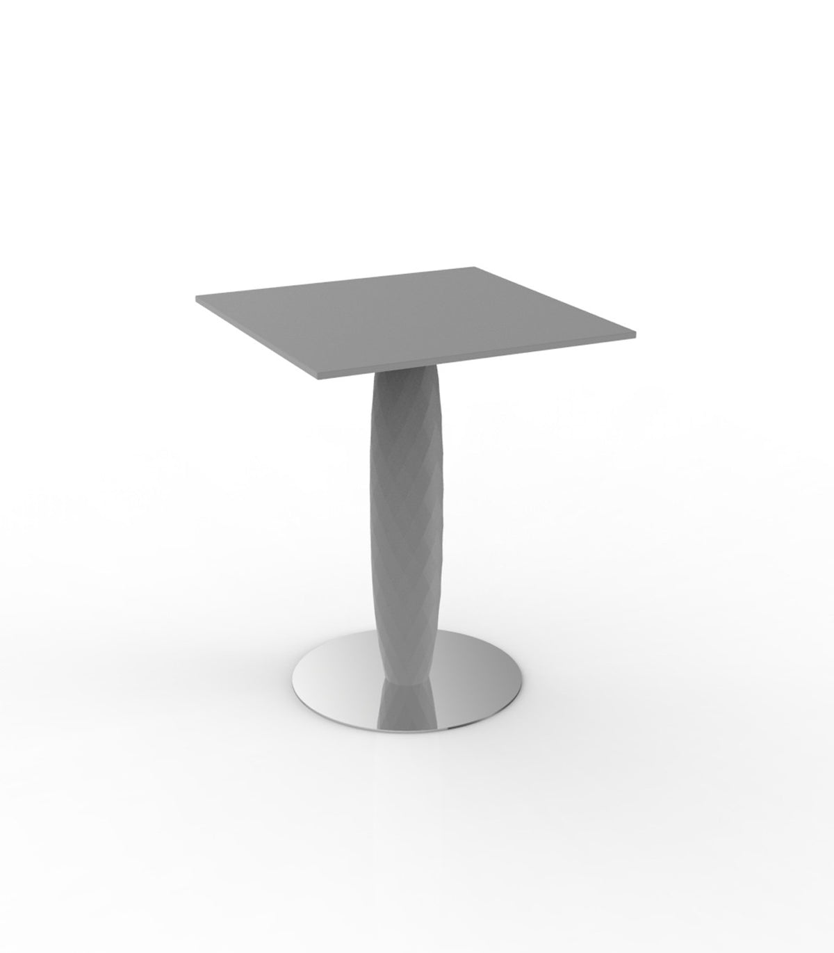 Table carrée pied central design VASES VONDOM - gris acier