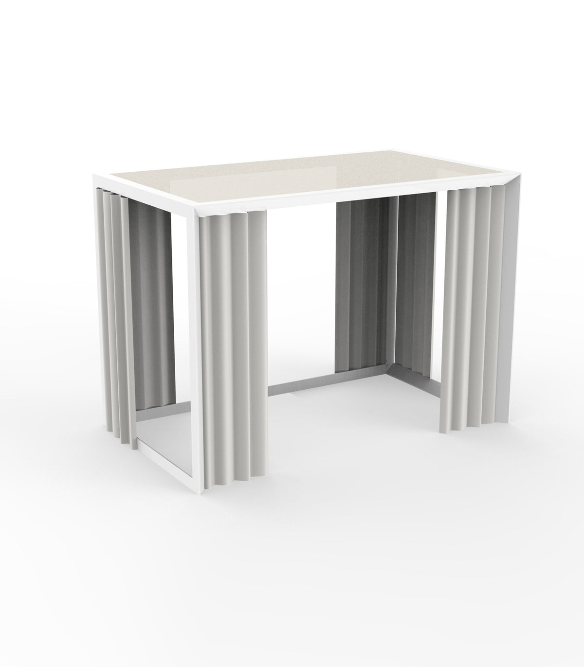 Demo 3D of Vela Cenador Canopy Large Ceiling, Curtains and Structure White - Vondom