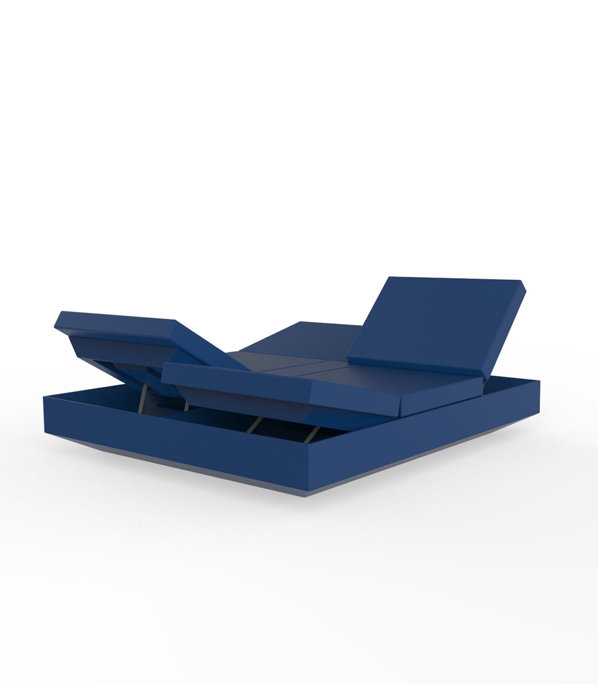 Chaise Longue de Piscine 2 places Vela Daybed 4 Dossiers Inclinables par Vondom - Bleu Laque
