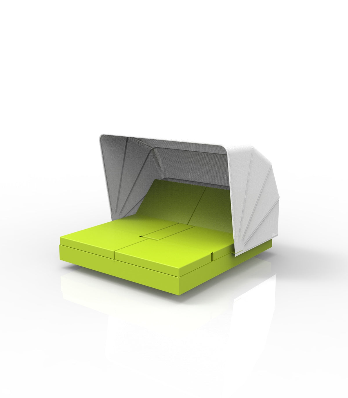 Sofa XL Couleur Pistache avec Repose-pieds, Capote Retractable pour se Proteger du Soleil et Dossiers pour se reposer