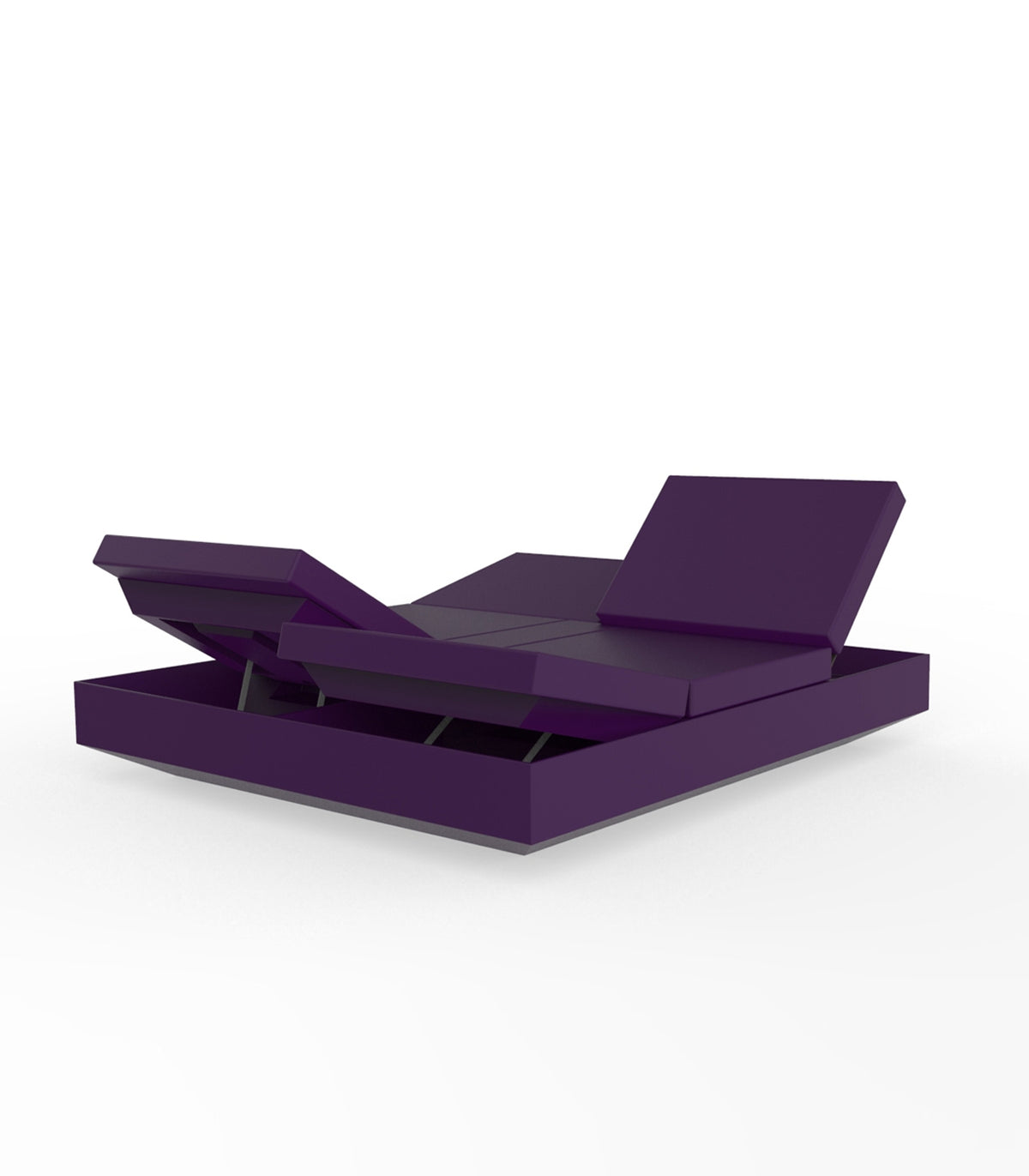 Transat de Piscine pour 2 Vela Daybed 4 Dossiers Inclinables par Vondom - Couleur Prune Mat