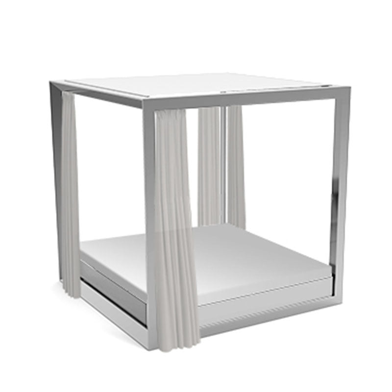 White VELA Daybed Sun Lounger by Vondom with Canopy and Curtains
