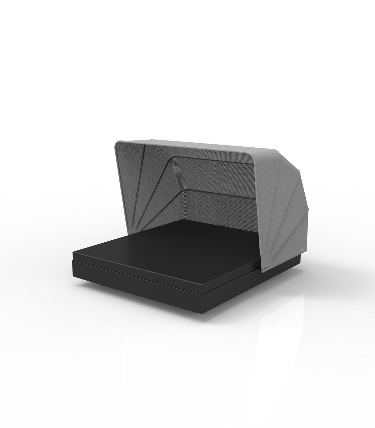Lit Rectangle pour Terrasse avec Parasol Couleur Noir