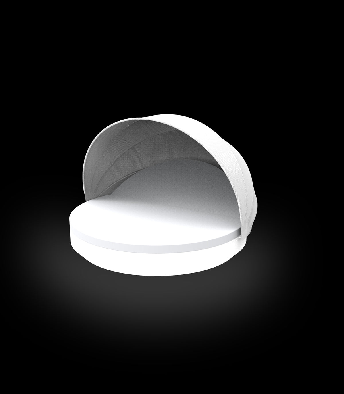 Transat VELA DAYBED Rond Parasol avec Dossier inclinable et base pivotante Lumineuse Blanche