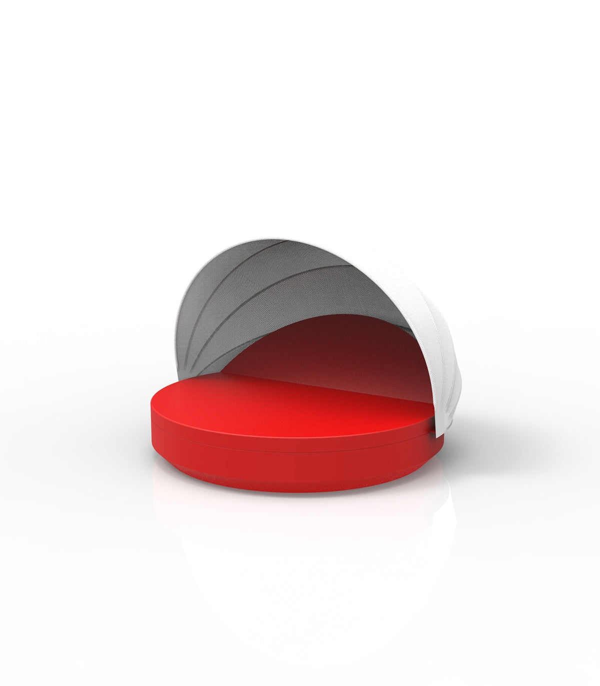 Large Transat Rouge avec Ombrelle Protection Solaire
