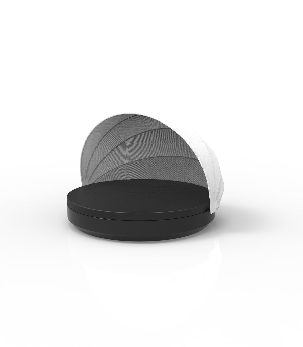 Bain de Soleil pour Abords de Piscine Couleur Noir Chic avec Capote Ouvrante