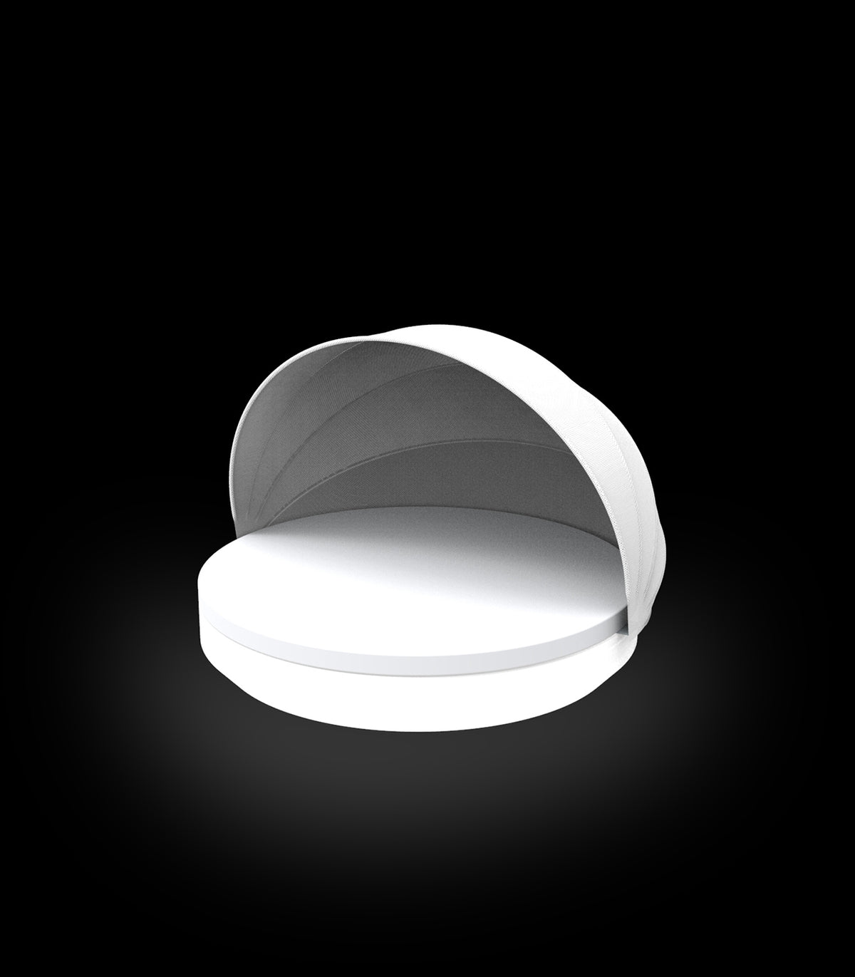 Transat VELA DAYBED Rond Parasol avec base pivotante Lumineuse Blanche