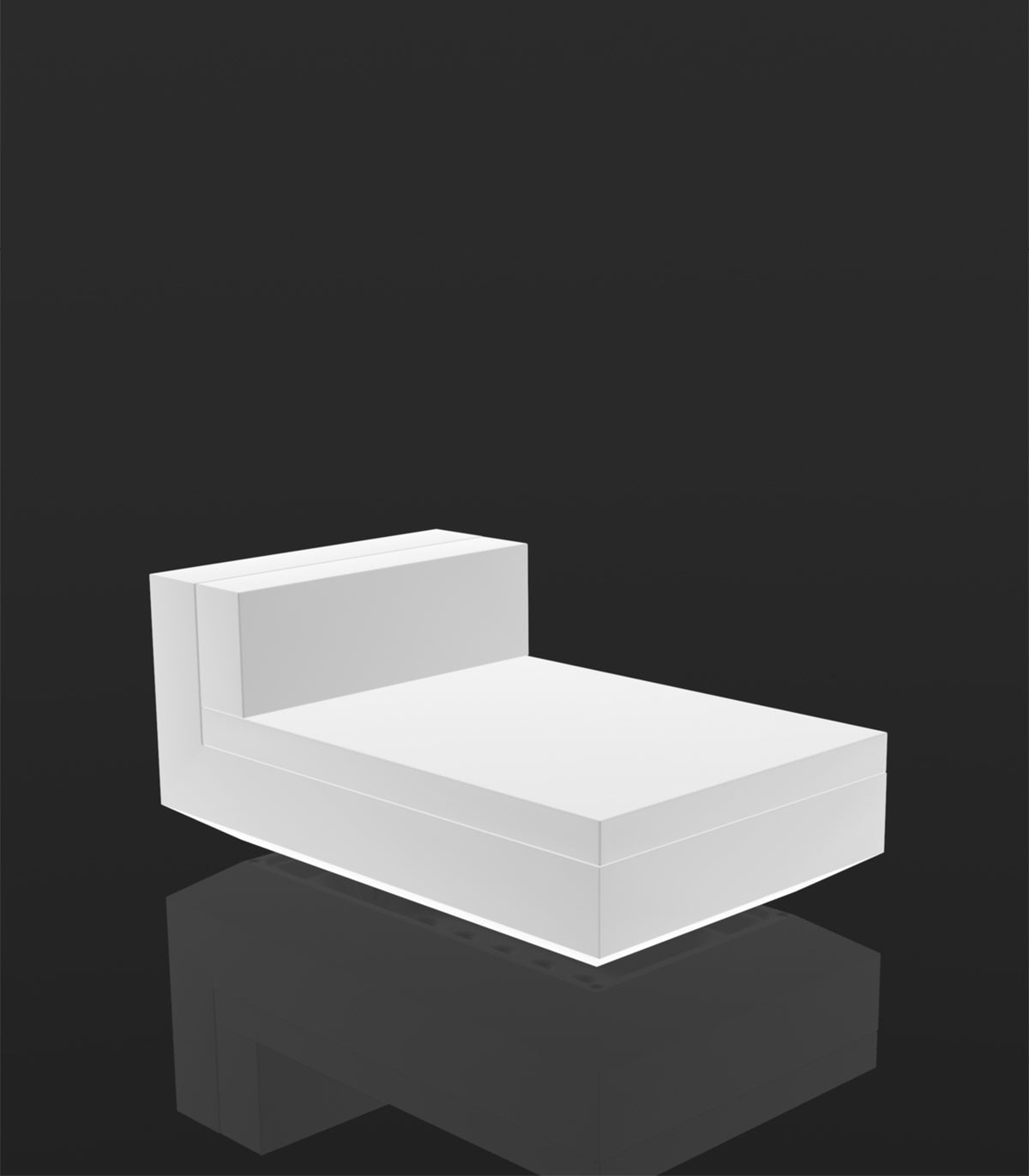 Vela Sofa Central LED White by Vondom. Central Chaiselongue in white luminous version