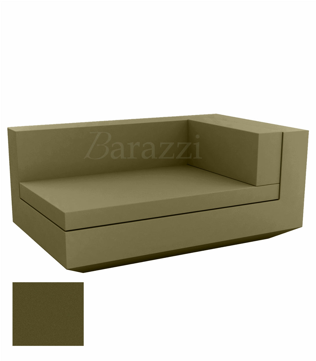 Chaise-longue Vela Sofa Droit Kaki Mat Vondom