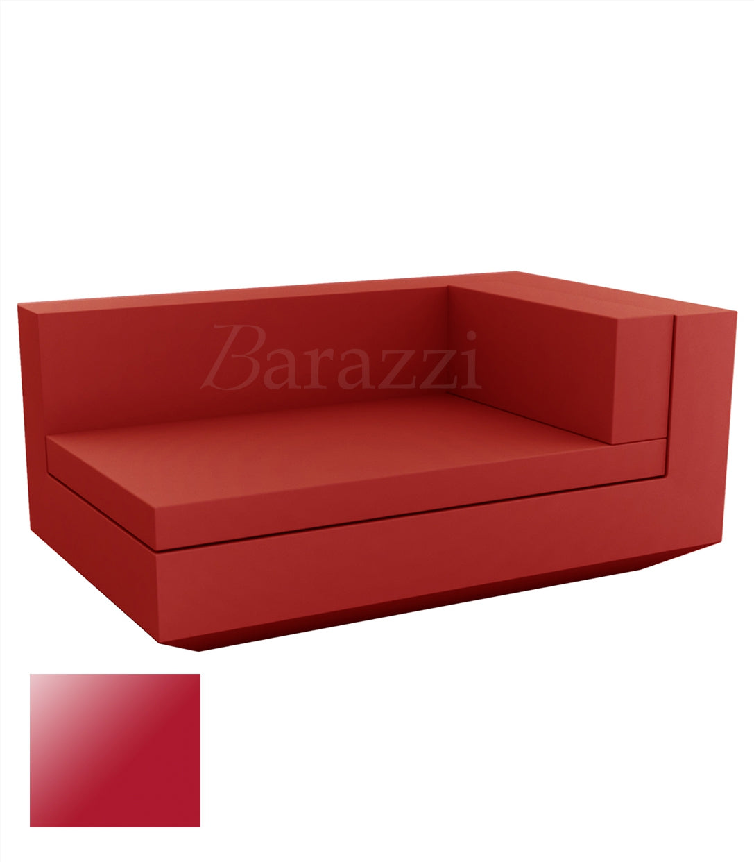 Meridienne Vela Sofa Droit Rouge Laque Vondom