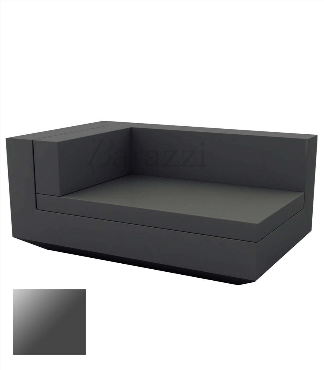 Vela Sofa Chaiselongue Anthracite lacquered