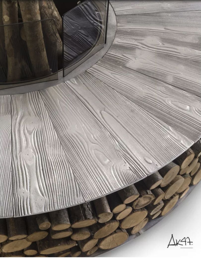 ZERO 150 - Outdoor Fire Pit Ø150 cm, Corten, Aluminium, Vintage Brown or Wood Finish - AK47
