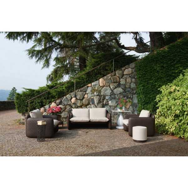 MARA - Outdoor Sofa Woven Leather Effect