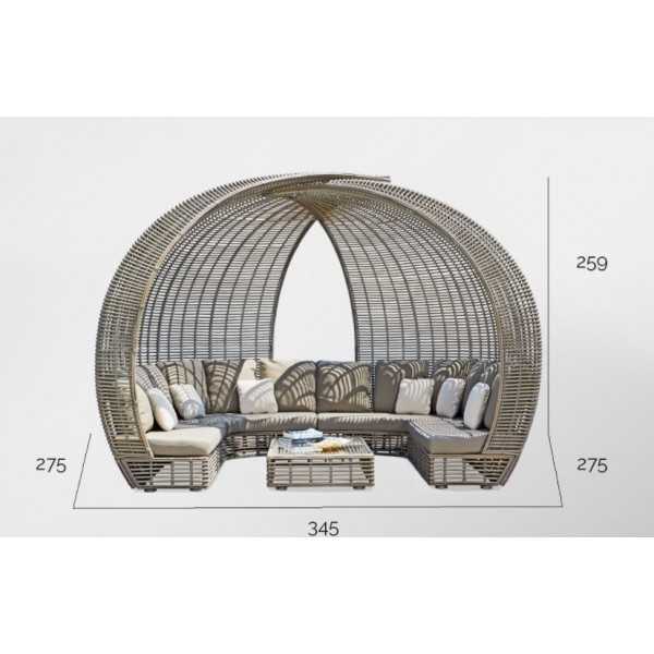 SPARTAN Daybed - Banquette d'extérieur aspect rotin