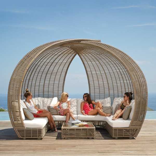 SPARTAN Daybed - Banquette d'extérieur aspect rotin