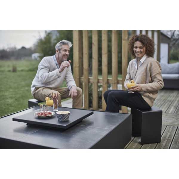 Housse Table Basse de Jardin Haut de Gamme 120cm Noir - Entretien