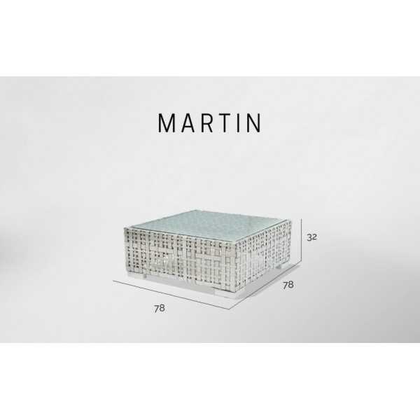 Table Basse Tressée Extérieur - Salon de Jardin - Aspect Rotin - Skyline Design MARTIN