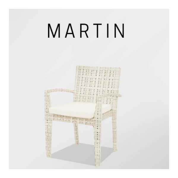 Chaise De Jardin avec accoudoirs - Chaise Tressée MARTIN Skyline Design