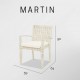 Chaise Tressée Pour Extérieur - MARTIN Skyline Design 59 cm x 64cm x 90cm