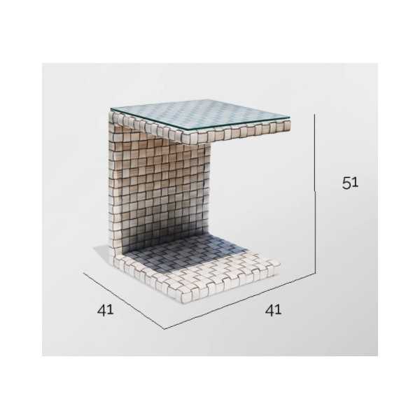 Table d'appoint en C pour l'extérieur - table basse anguleuse MARTIN Skyline Design