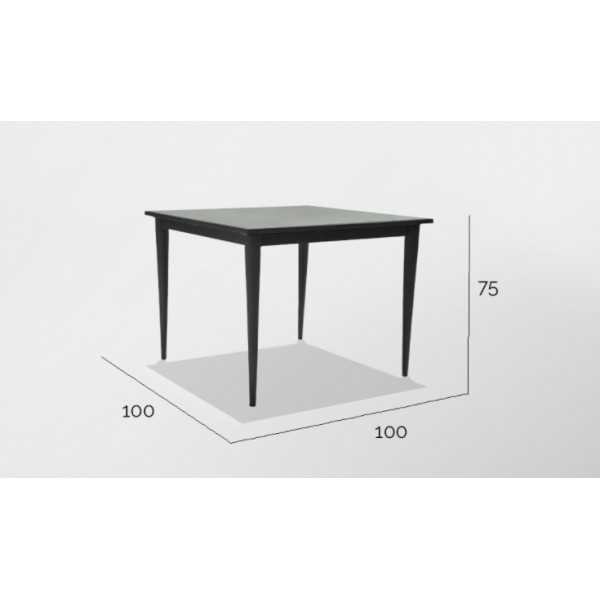 Table à manger carrée d'extérieur SERPENT - dimensions