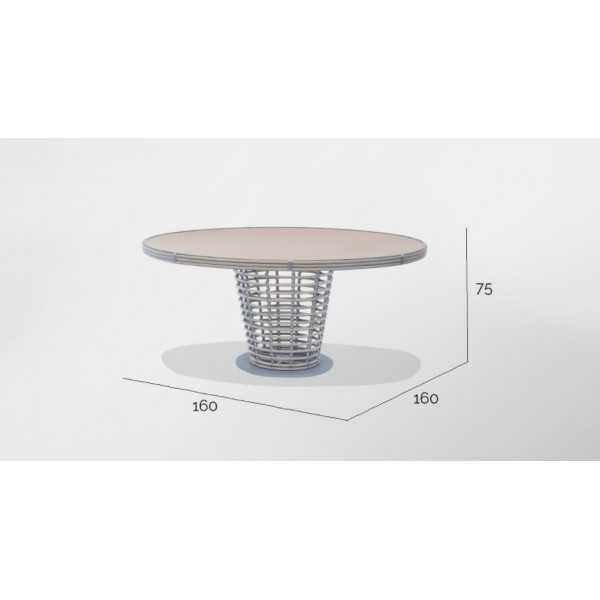 Table d'extérieur ronde tressage bois dimensions