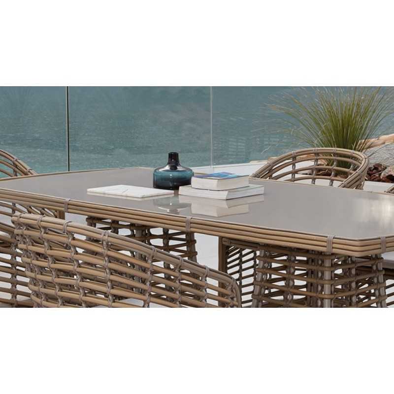 Outdoor rectangular table with rattan look Garden furniture RUBY