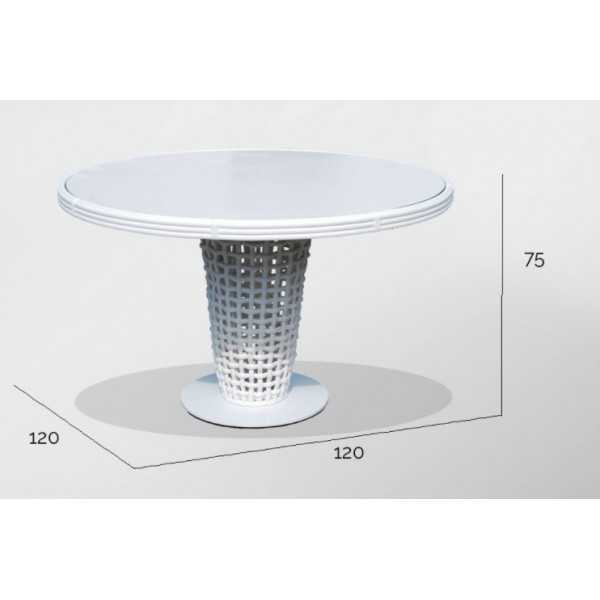 Table tressée 5 places - table pour la salle à manger extérieure 