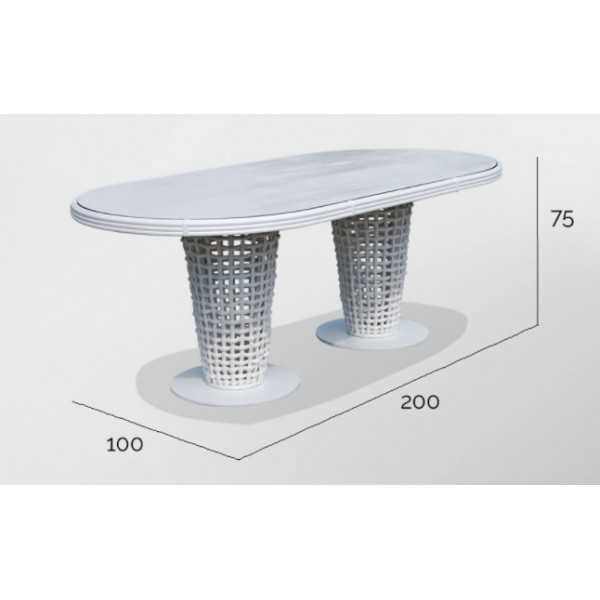 Table Tressée Extérieur - 200 cm pour 8 personnes DYNASTY Skyline Design