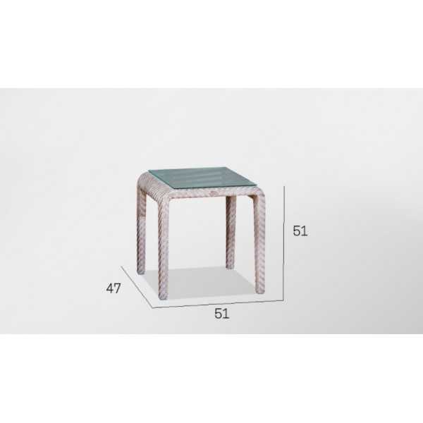 Table d'appoint aspect rotin tressé dimensions