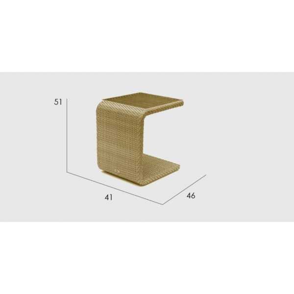 Table auxiliaire d'extérieur tressée design - dimensions