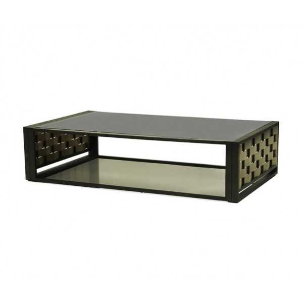 Table basse avec plateau en verre BANDIDO