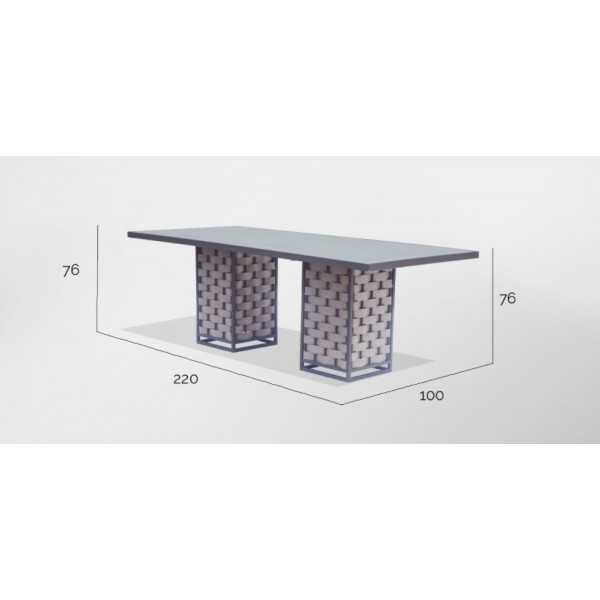 Table rectangulaire tressée design BANDIDO