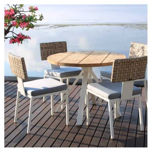 Table de jardin Ø 100x76 Ronde En Bois WINDSOR Skyline Design