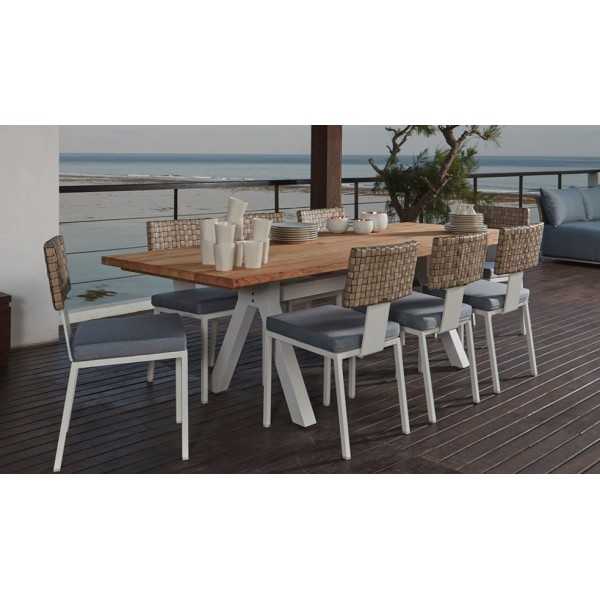 Table de jardin Rectangulaire 200cm x100 cm x hauteur 76 cm - En Bois WINDSOR