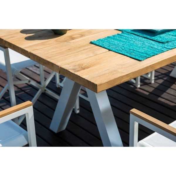 table extérieur aluminium et bois WINDSOR Skyline Design