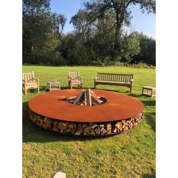 ZERO 300 Corten Natural - Giant Outdoor Rust Finish Steel Fire Pit Ø 300 - AK47