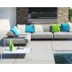 SABAL SOFA 4 seater corner sofa with 2 shelves - Outdoor fabric sofa with tables - CORO