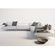 SABAL SOFA 3 seater - Outdoor fabric sofa with armrests - CORO