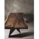 Table de Repas 220cm Sur Mesure Bois Massif Tronc D'arbre