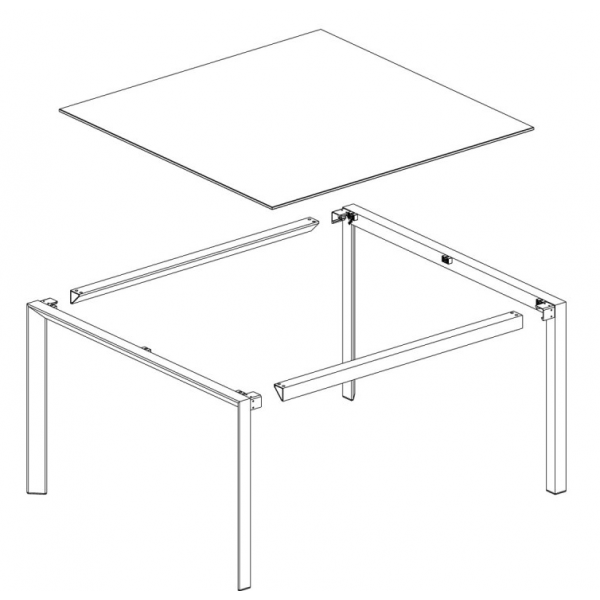 FRAME Table Haute en Aluminium - HPL (bord noir) 140x60x105 - Vondom