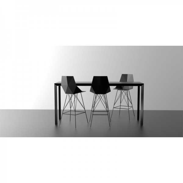 FRAME Table Haute en Aluminium - HPL (bord noir) 140x60x105 - Vondom