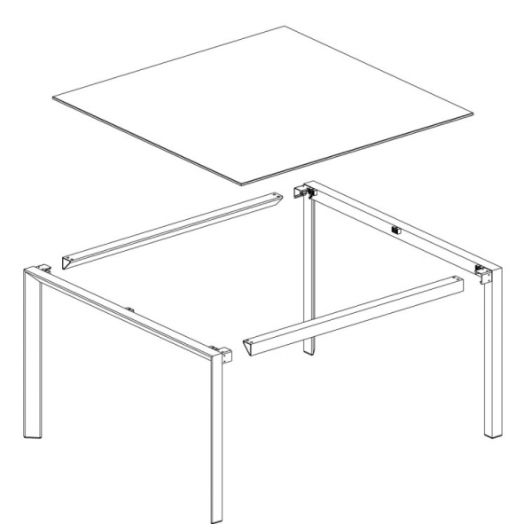 FRAME Rectangular Table Aluminum - Black Edge - Vondom