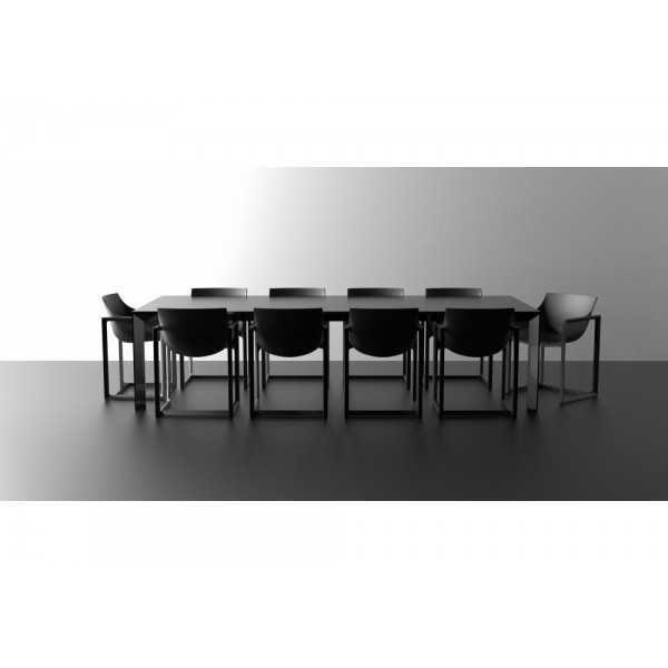 FRAME Rectangular Table Aluminum - Black Edge - Vondom