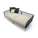 NEST SOFA 2 seater - Rope and fabric outdoor linear sofa with armrests - CORO