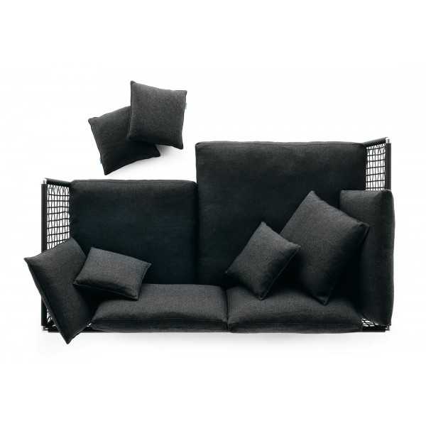 NEST SOFA 2 seater - Rope and fabric outdoor linear sofa with armrests - CORO