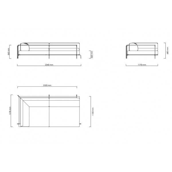 SABAL SOFA 2 places - Canapé Extérieur en tissus avec accoudoirs - CORO